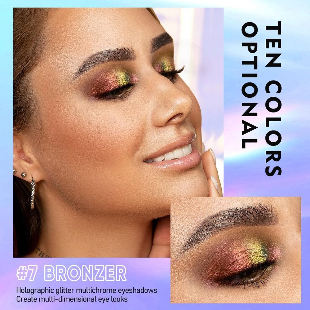 5Pc Liquid Multichrome Eyeshadows Long Lasting, Metallic Chameleon Eye Shadow Sm - Picture 6 of 9